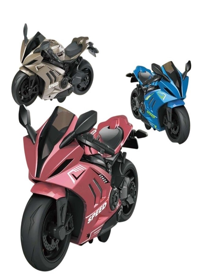 جاك رويال دراجة جاك رويال المعدنية غير قابلة للكسر، دراجة رياضية فائقة تعمل بالاحتكاك، لعبة دراجة نارية للأطفال (عبوة من قطعة واحدة) (اللون حسب التوافر) - Image 1